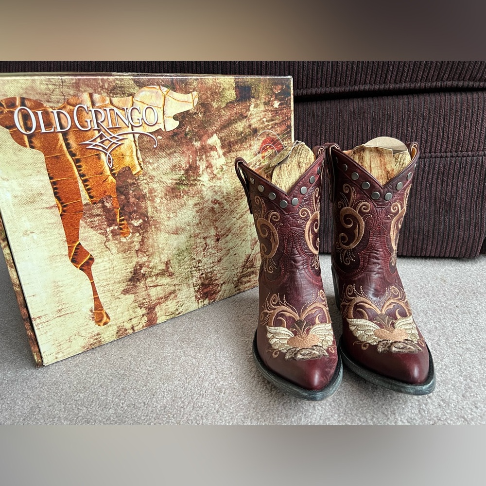 NIB Old Gringo 9.5 Grace Little G Western cowboy Boots Heart Wings - Picture 3 of 12